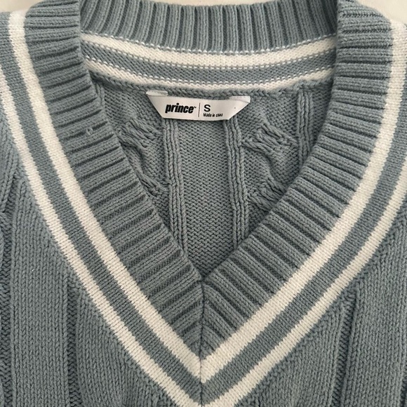 Prince Tennis Core Varsity Sweater Blue Gray โ Size Small - Picture 6 of 9